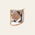 American Darling Genuine Leather Large Cross body Bag Women Hair-On Cowhide Floral Hand Tooled Purse Buck Stitched YKK Zipper