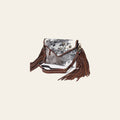 American Darling Hair-On Cowhide Braided Genuine Leather Envelope Fringes Vegetable-Tanned Eco-Friendly Western