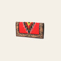 American Darling Hand Tooled Floral Carved Leather Clutch Hand-Woven Saddle Blanket Vegetable-Tanned Genuine Leather Wallet