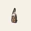 American Darling Hand Tooled Floral Carved Hair-On Cowhide Sling Bag Eco-Friendly Genuine Leather Western Crossbody
