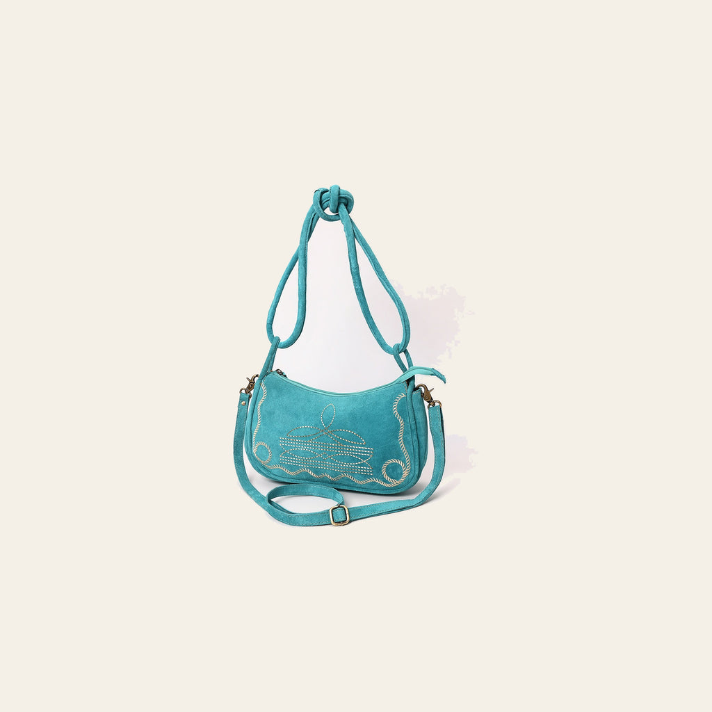 American Darling Boot Stitched Vegetable-Tanned Full Grain Genuine Suede Leather Cross body Bag with YKK Zipper