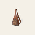 American Darling Hand Tooled Floral Carved Sling Bag Genuine Vegetable-Tanned Full Grain Leather Western Crossbody