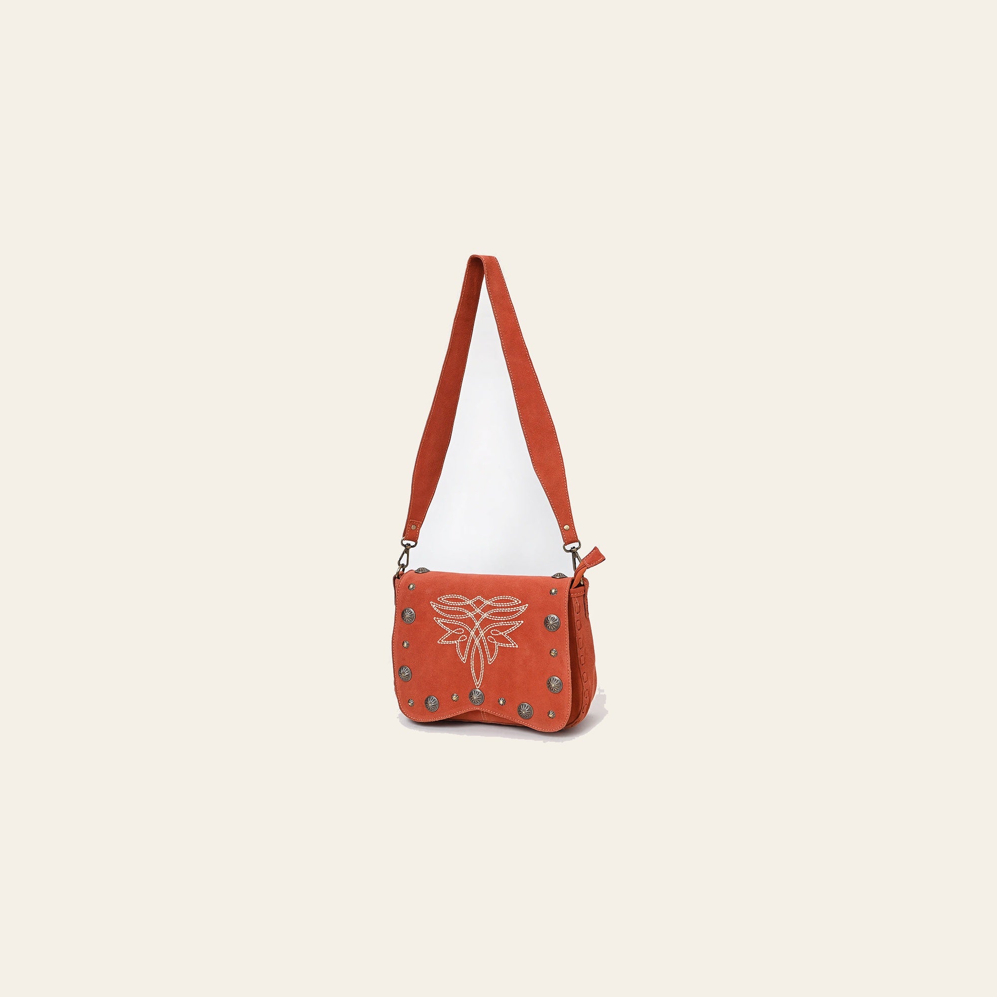 American Darling Genuine Leather Cross body Bag Handcrafted Concho Embroidery Eco-Friendly Vegetable Tanned Full Grain Leather