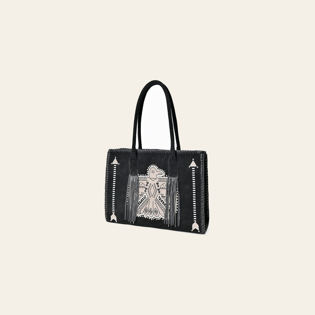 American Darling Tote Bag Western Genuine Leather Braided Handbag with Fringes and YKK Zipper for Women