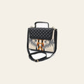 American Darling Quilted Leather Cross body Bag - Hand Woven Saddle Blanket Eco-Friendly Vegetable Tanned Full Grain Purse