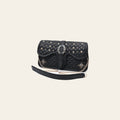American Darling Cross body Bag Western Quilted Genuine Leather Purse with Rivets Concho and YKK Zipper for Women