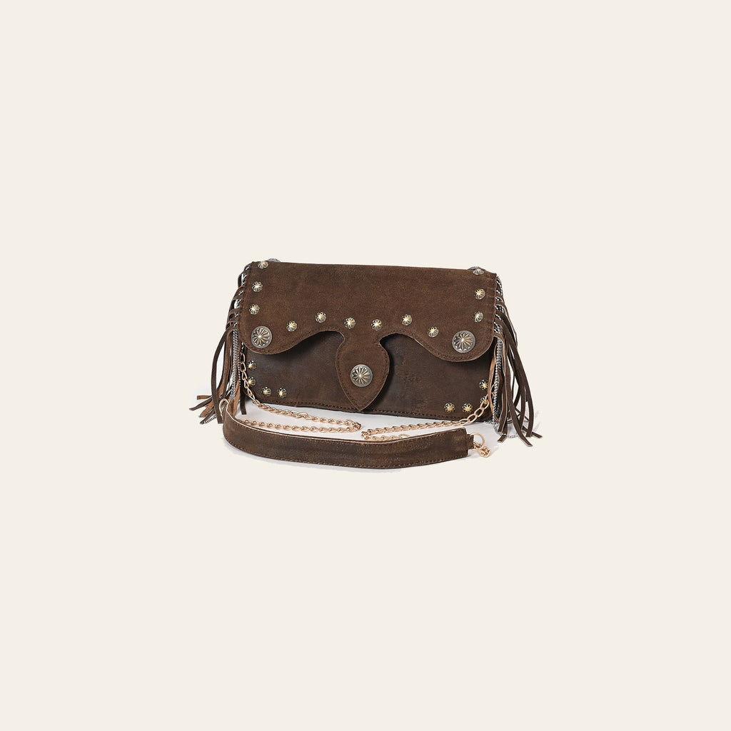 American Darling Quilted Leather Cross body Bag - Hand Tooled Floral Carved Buck Stitched Eco-Friendly Vegetable Tanned Purse