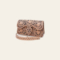 American Darling Hand Tooled Floral Carved Vegetable-Tanned Genuine Leather Cross body Bag with YKK Zipper