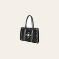 American Darling Tote Bag Western Suede Genuine Leather Handbag with Braided Trim Fringes and YKK Zipper for Women