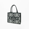American Darling Black Western Embroidered Tote Bag with White Cactus Details