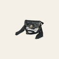 American Darling Cross body Bag, Hand Tooled Floral Leather, Hair-On Cowhide with Fringes and Concho, Small Western Purse
