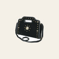 American Darling Clutch Bag for Women, Premium Suede Leather with Braided Edges, Western Concho & Studs, Large Boho Handbag