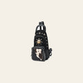 American Darling Sling Bag for Women, Hand Tooled Floral Leather & Genuine Suede, Hair-on Cowhide with Conchos, Western Backpack