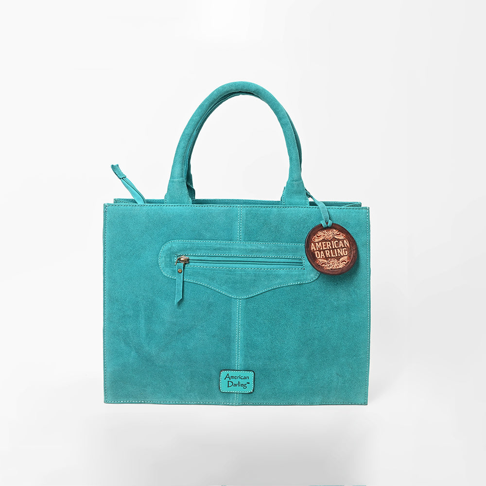 American Darling Women's Turquoise Western Tote Bag with Colorful Desert Embroidery Sunflower