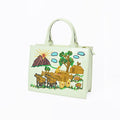 American Darling Pastel Mint Embroidered Scenic Country Tote Bag | Vintage Farm Purse