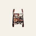 American Darling Large Cross body Bag for Women, Hand Tooled Floral Leather, Hair-on Cowhide with Turquoise & Fringes