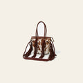 American Darling Tote Bag, Genuine Hair-On Cowhide & Leather with Fringes, Braided Handles Crossbody, 11in (H) X 12in (W)