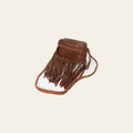American Darling Small Cross body Bag, Handcrafted Genuine Leather Western Handbag with Fringes & Braided Strap, 9in X 6in