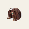 American Darling Tote Bag, Genuine Vegetable-Tanned Leather, Braided Trim and Fringes, Western Handcrafted Handbag for Women