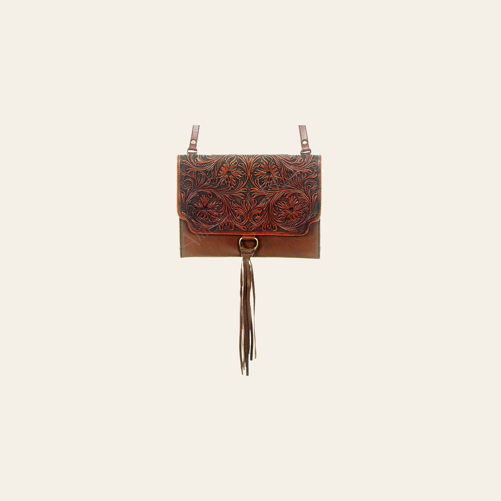 American Darling Coin Purse Hand Tooled Genuine Leather Women Bag Western Handbag