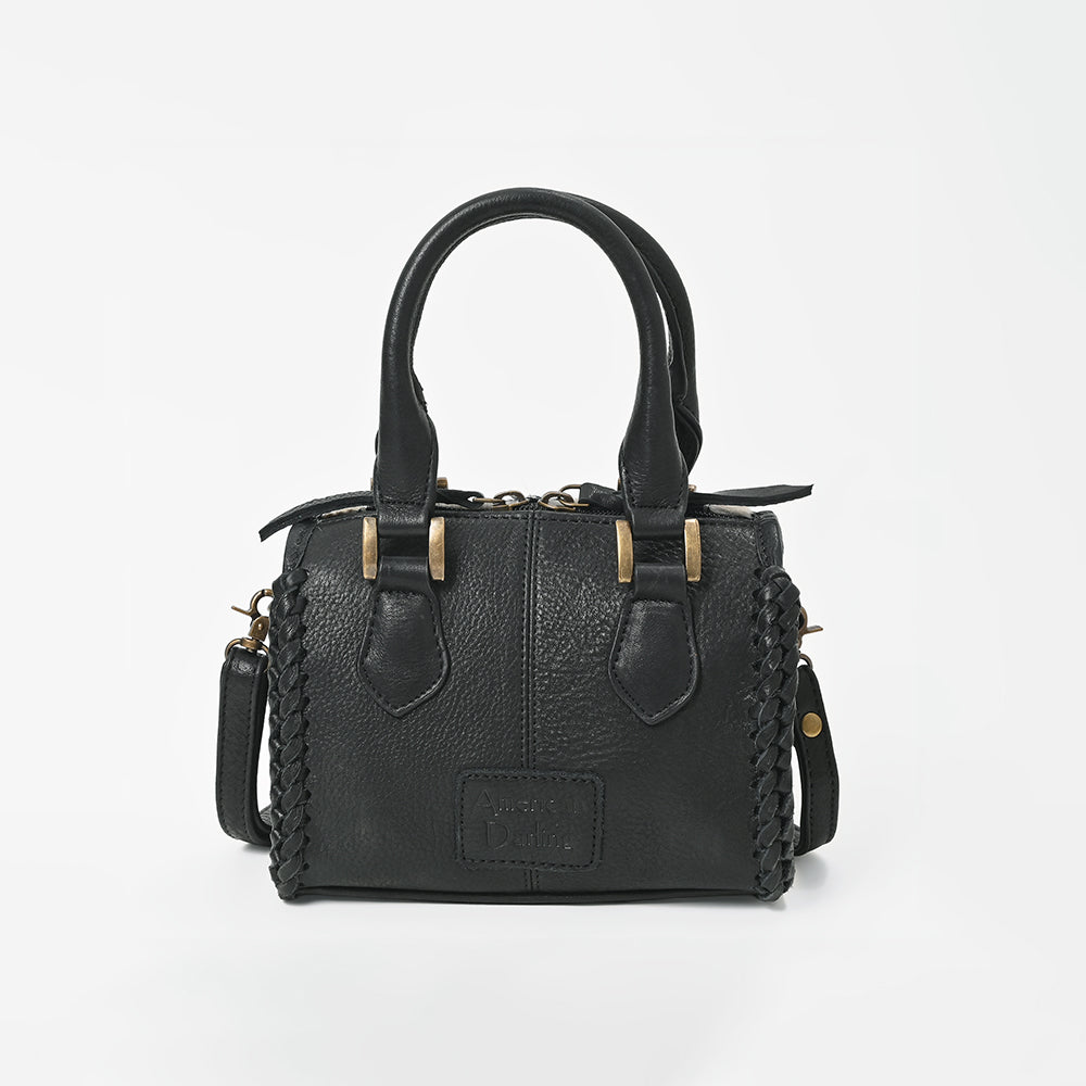 American Darling Hair-On Cowhide Leather Satchel Handbag for Women