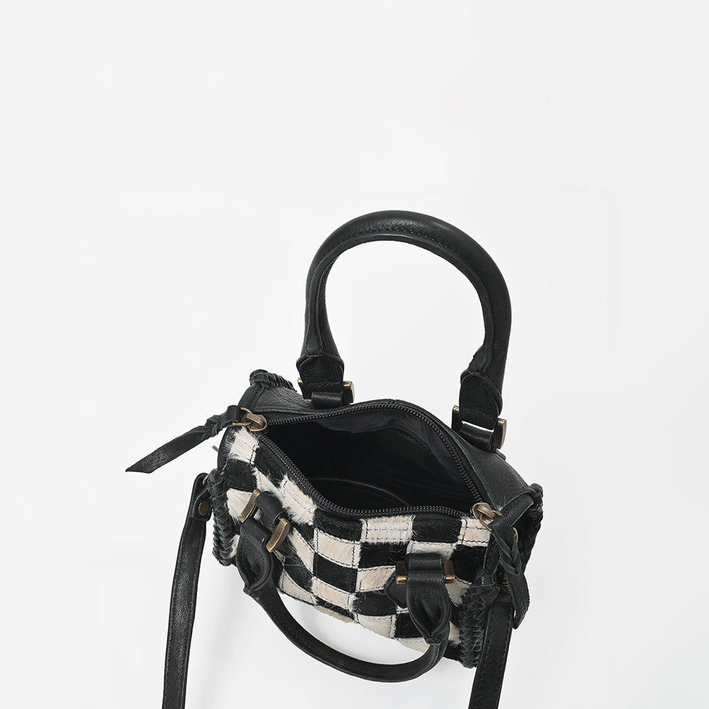 American Darling Hair-On Cowhide Leather Satchel Handbag for Women