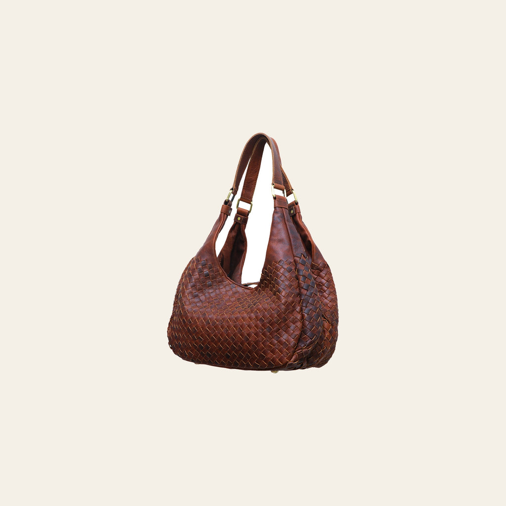 American Darling Genuine Leather Woven Hobo Shoulder Bag for Women - Brown Handwoven Leather Tote Purse, Premium Fashion Travel Gift