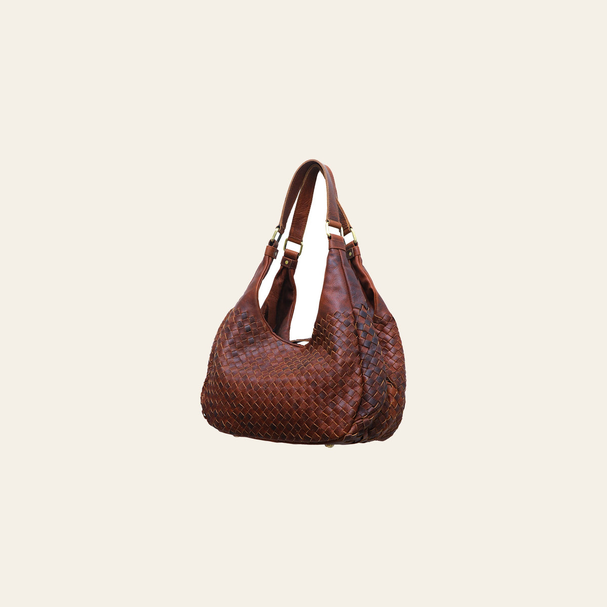 American Darling Genuine Leather Woven Hobo Shoulder Bag for Women - Brown Handwoven Leather Tote Purse, Premium Fashion Travel Gift