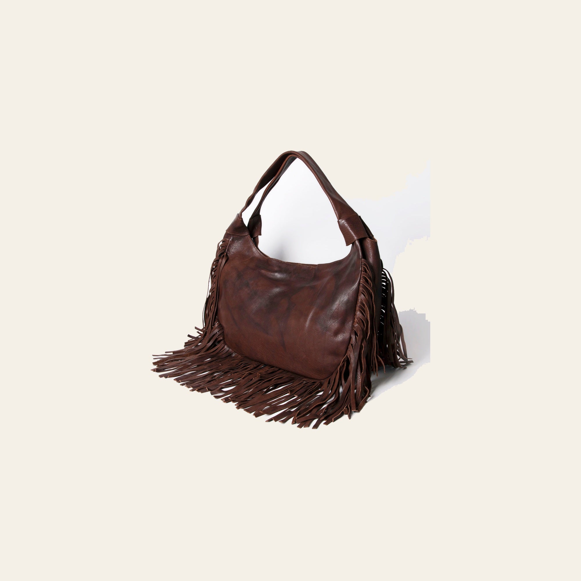American Darling Genuine Leather Fringe Hobo Shoulder Bag for Women, Brown Western Boho Purse