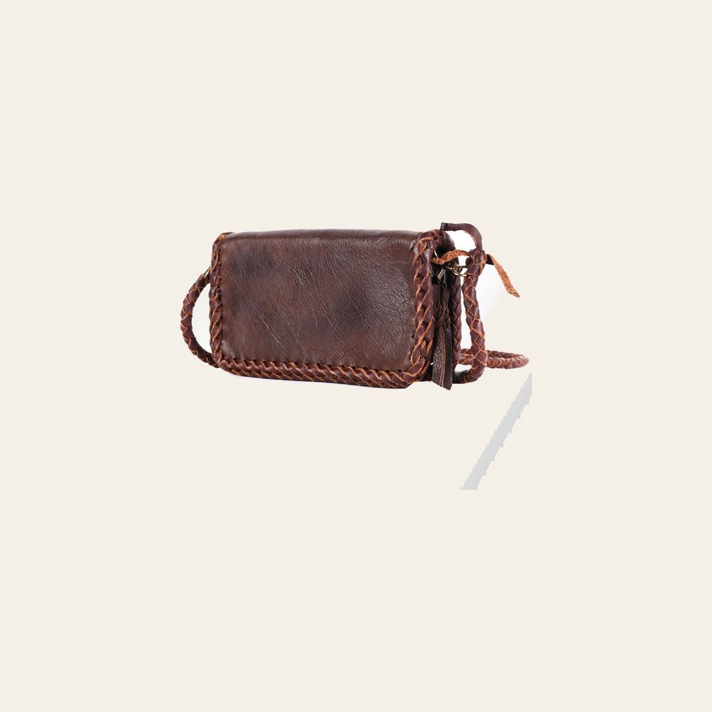 American Darling Organiser Bag Western Genuine Leather Handcrafted Purse with Braided Detail and YKK Zipper