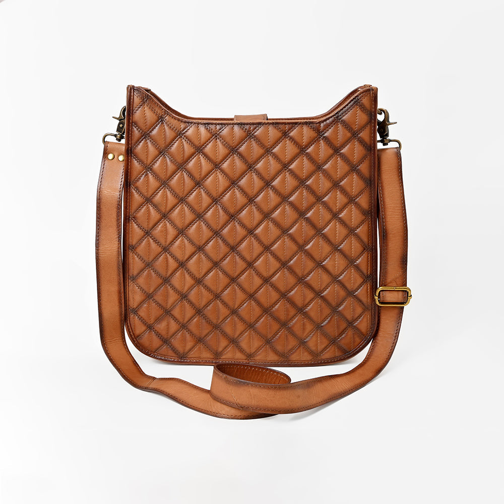 American Darling Quilted Leather Crossbody Bag – Classic Diamond Stitch Design
