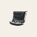 American Darling Small Cross body Bag Western Genuine Leather Purse with Riveted Accents Fringes and YKK Zipper for Women