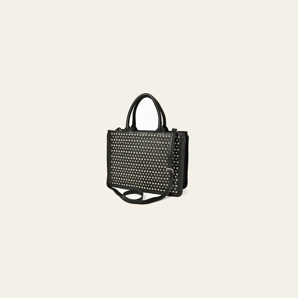 American Darling Leather Studded Tote Bag Women Shoulder & Crossbody Handbag