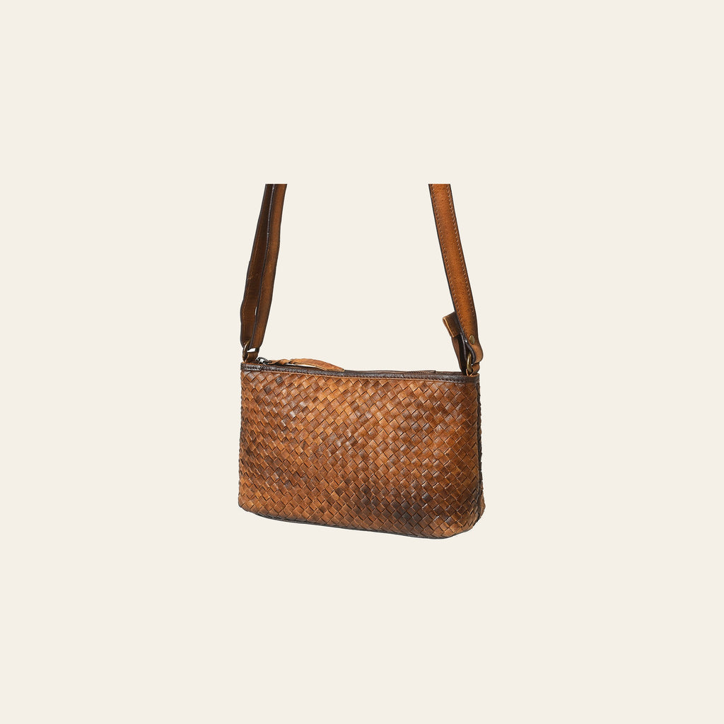 American Darling Crossbody Bag Beautifully Basketweave tooled Genuine Leather women