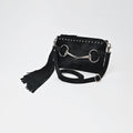 American Darling Western Fringe Leather Small Crossbody Bag with Studded Detail & Horsebit Accent