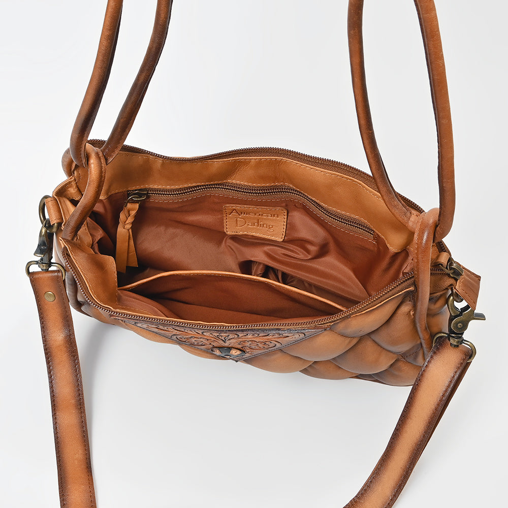 American Darling Premium Quilted Leather with Handles – Elegant Structured Tote for Women