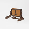 American Darling Western Suede Fringe Crossbody Bag for Women, Studded Leather Purse with Horse Bit Accent