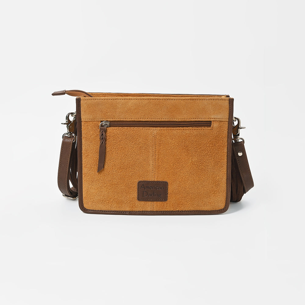 American Darling Western Suede Fringe Crossbody Bag for Women, Studded Leather Purse with Horse Bit Accent