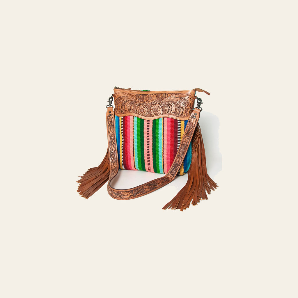 American Darling Cross Body Saddle Blanket Hand Tooled Genuine Leather Western Women Bag Handbag Purse Travel Bags College