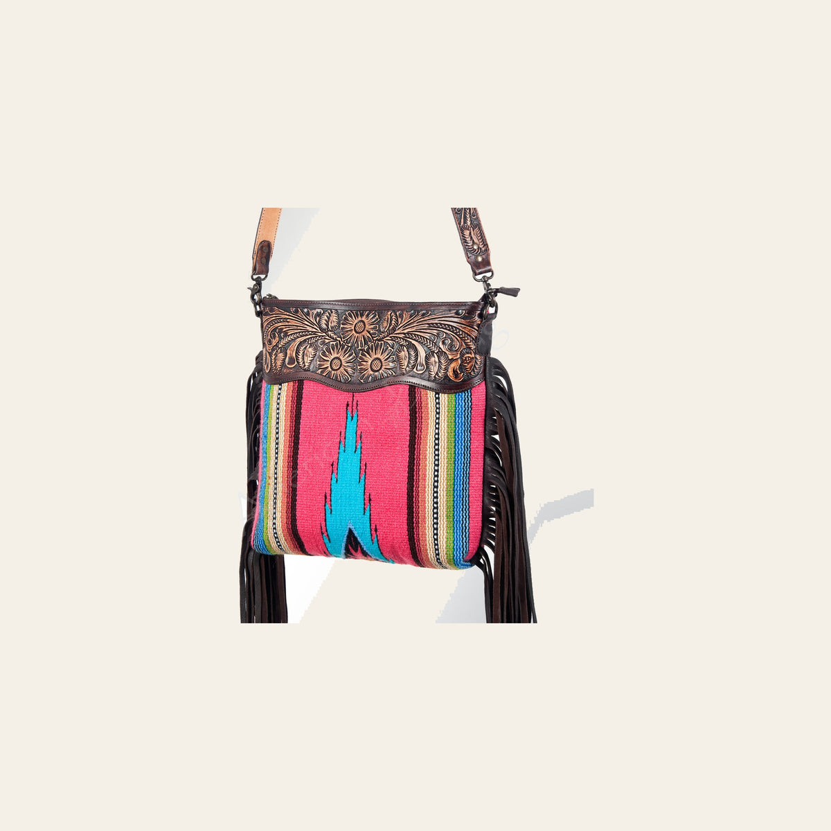 American Darling Cross Body Hand Tooled Saddle Blanket Genuine Leather Western Women Bag Handbag Purse | Crossbody for Cute