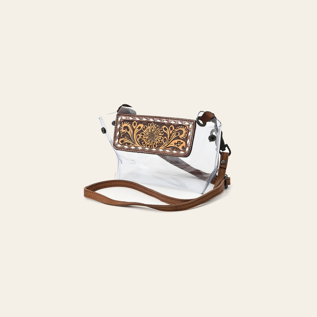 American Darling Clear Bag Hand Tooled Genuine Leather Western Women Handbag Purse | for Cute