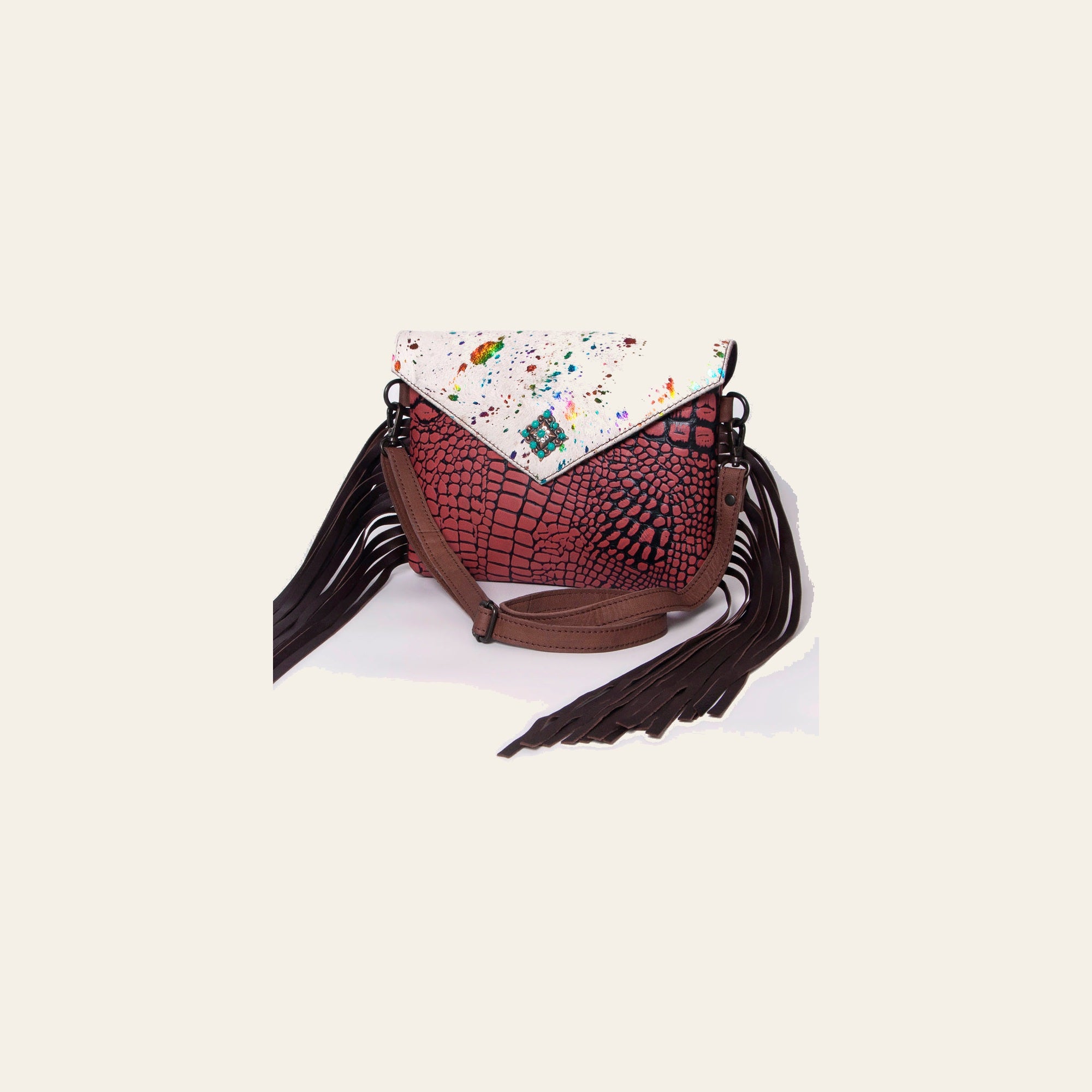 American Darling Cross Body Hair on Crocodile Embossed Genuine Leather Western Women Bag Handbag Purse | Crossbody for Cute