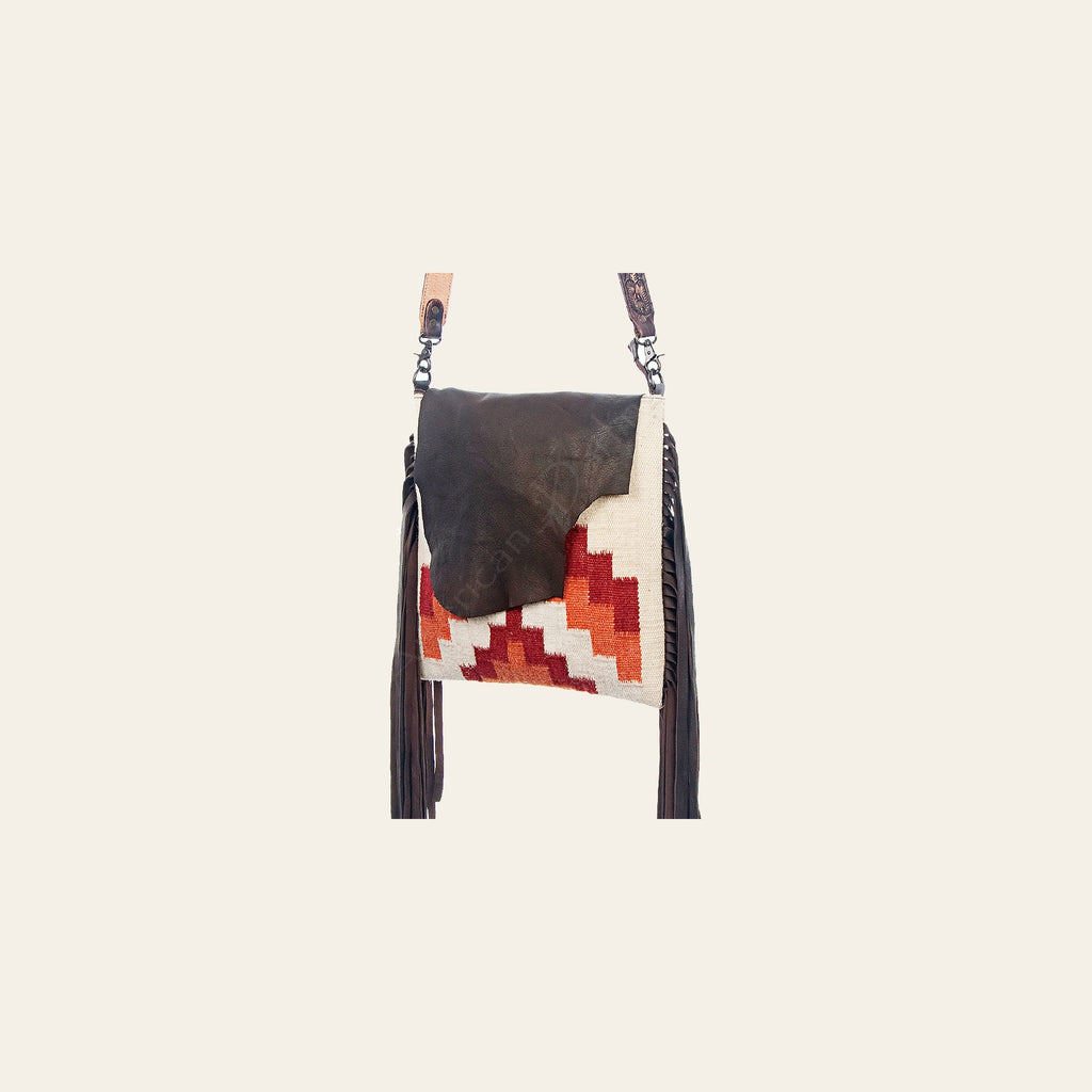American Darling Messenger Saddle Blanket Genuine Leather Western Women Bag Handbag Purse | Crossbody for Cute