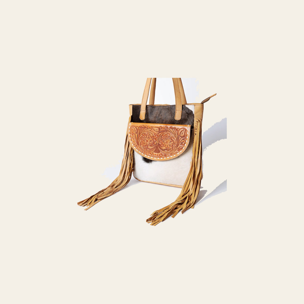 American Darling Tote Hand Tooled Hair-On Genuine Leather Western Women Bag Handbag Purse | Travel Bags College Casual