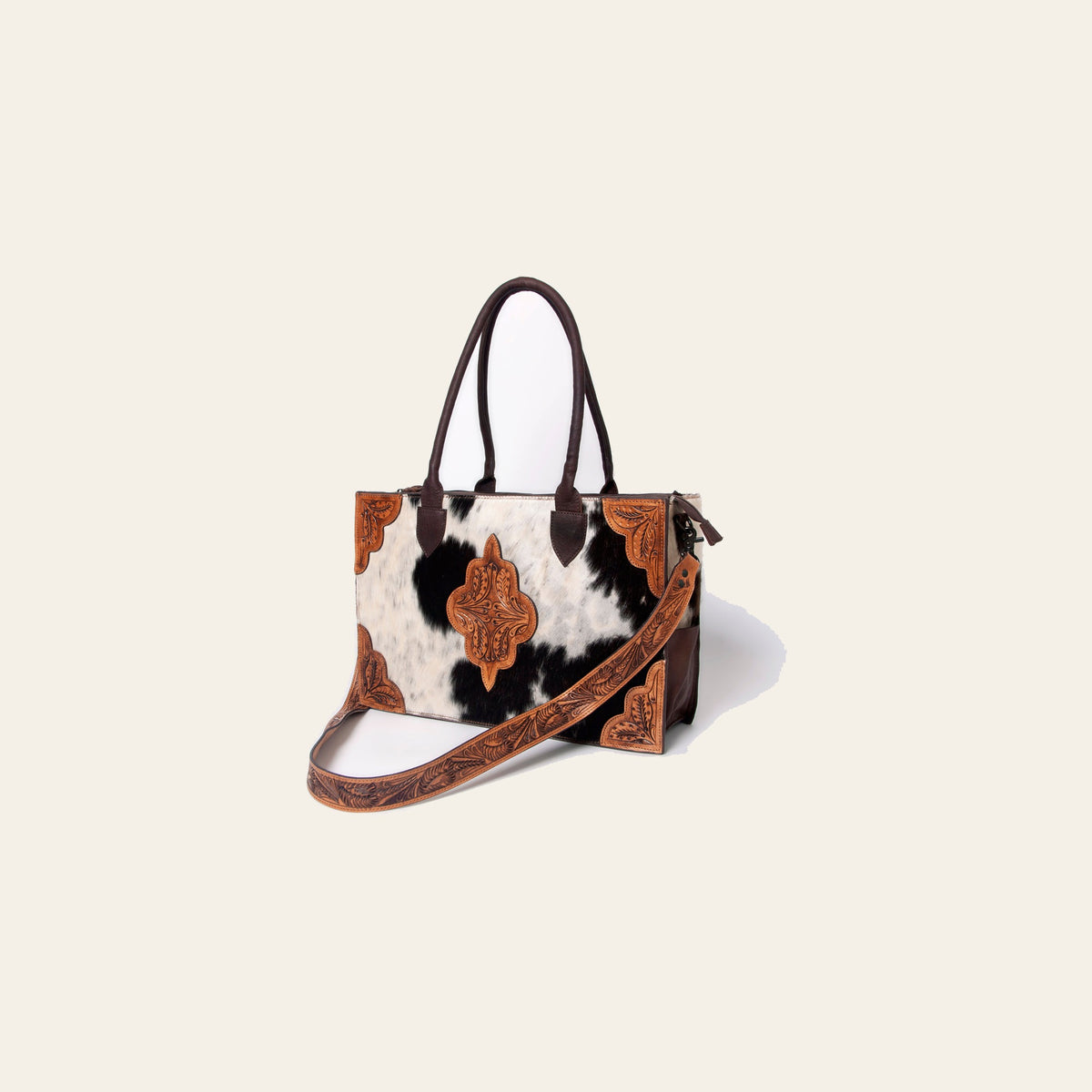 American Darling Tote Hair-On Hand Tooled Genuine Leather Western Women Bag Handbag Purse | Travel Bags College Casual