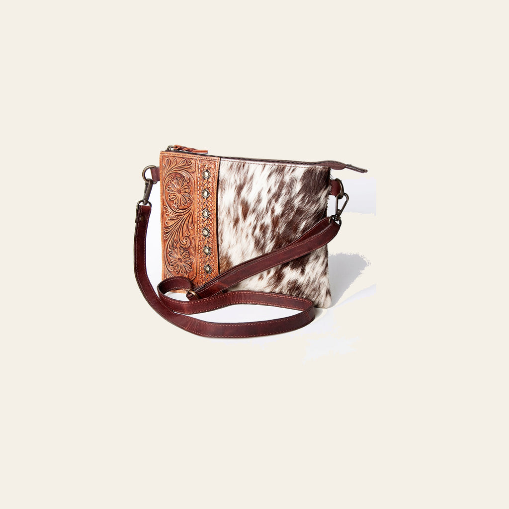 American Darling Crossbody Hand Tooled Hair-On Genuine Leather Women Bag Western Handbag Purse