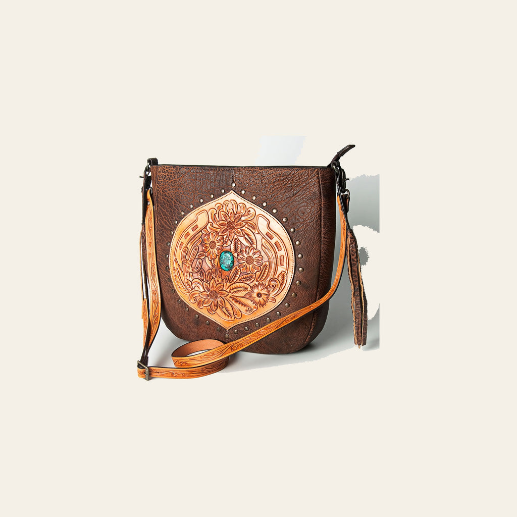 American Darling Crossbody Hand Tooled Genuine Leather Women Bag Western Handbag Purse