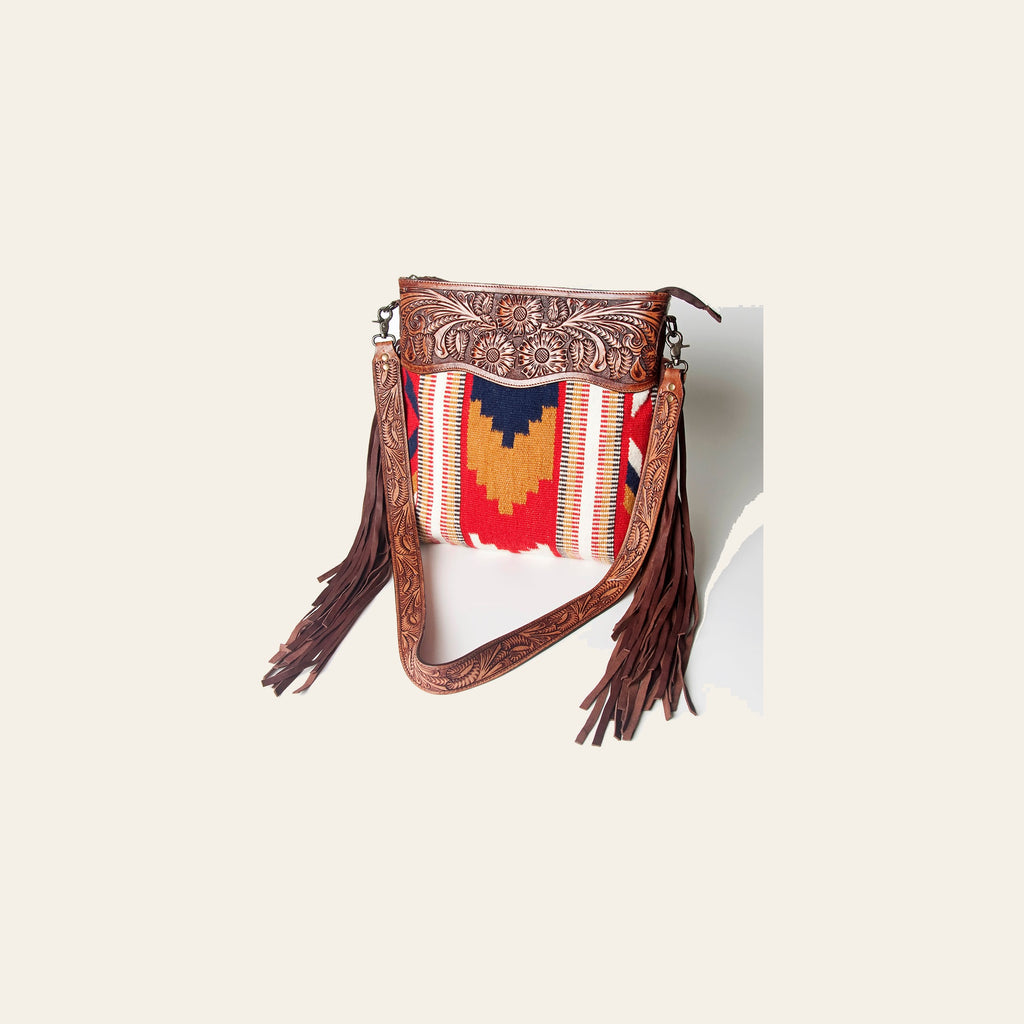 American Darling Signature Crossbody Hand Tooled Saddle Blanket Genuine Leather women bag western handbag purse