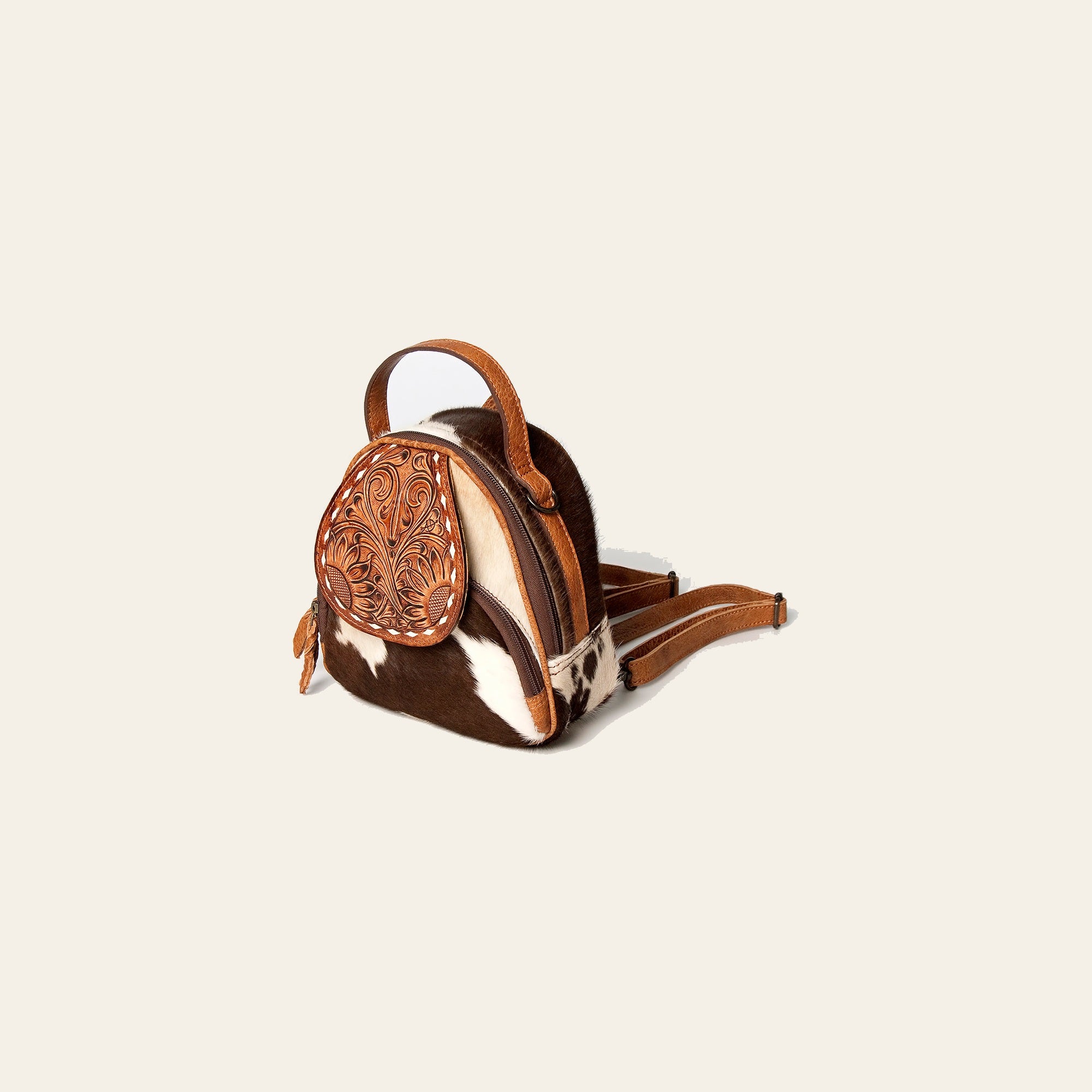 American Darling Backpack Hand Tooled Hair On Genuine Leather Women Bag Western Handbag Purse