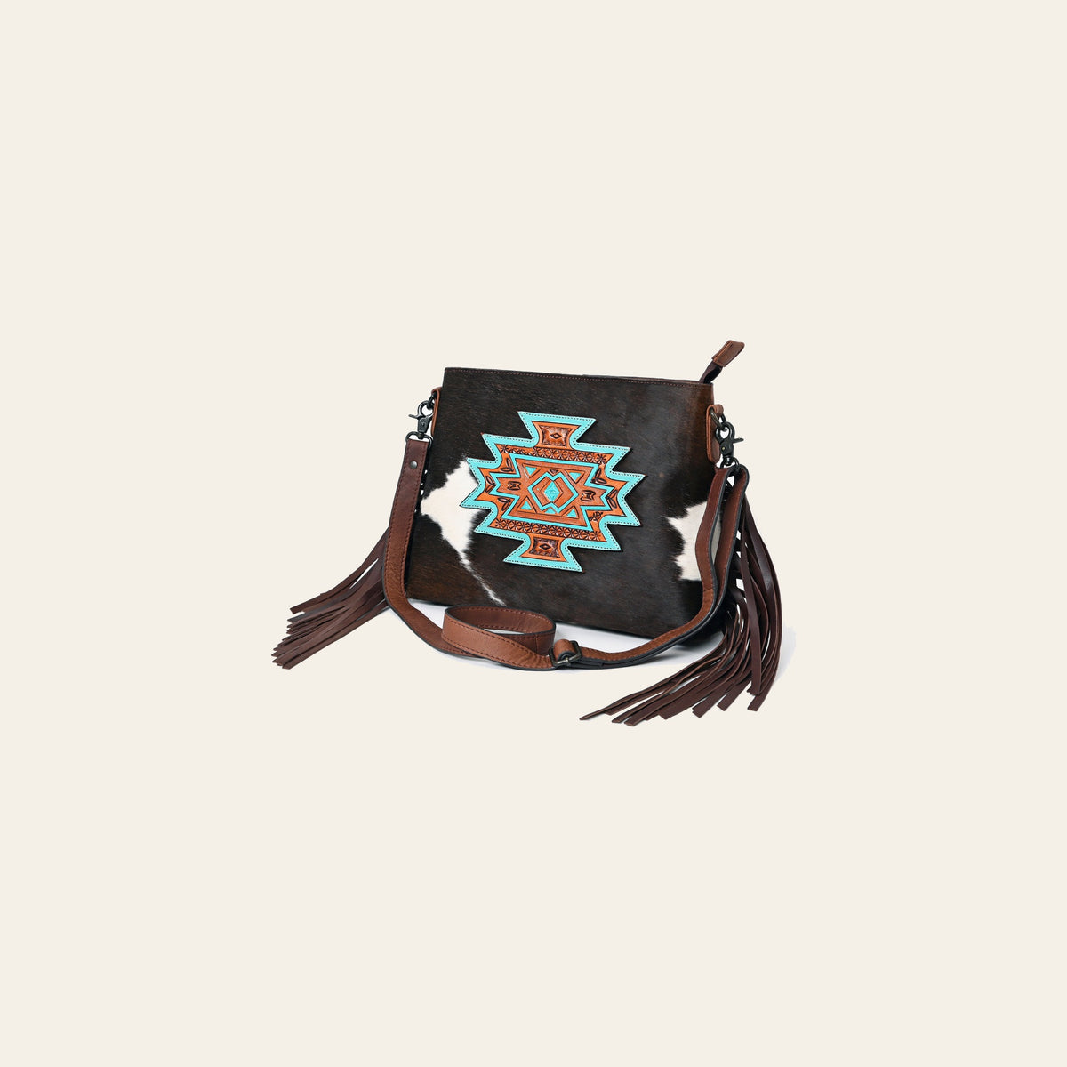 American Darling Crossbody Hand Tooled Hair-On Genuine Leather Women Bag Western Handbag Purse
